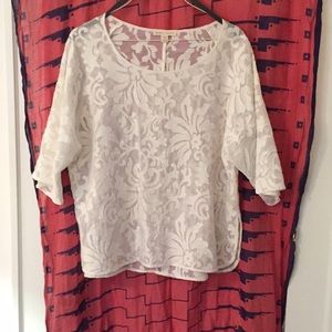 White lace top from Anthropologie